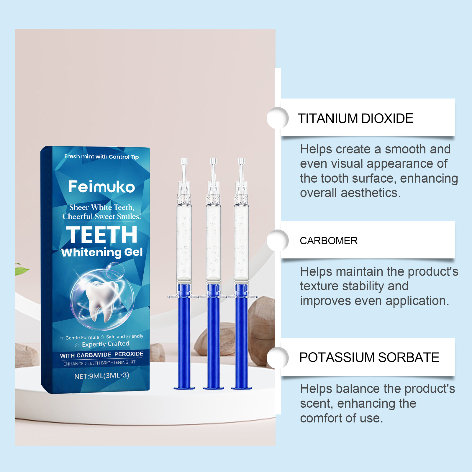 Feimuko Zahnaufhellungs-Gel, 3 – Teeth Whitening Kit Bewertung und Preis